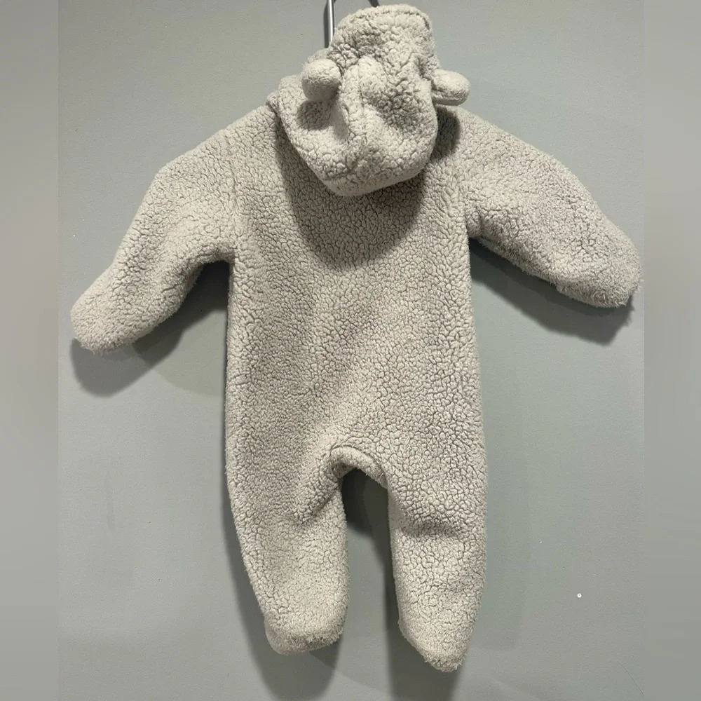 Carter's Soft Gray Sherpa Baby Footie - Picture 2 of 4